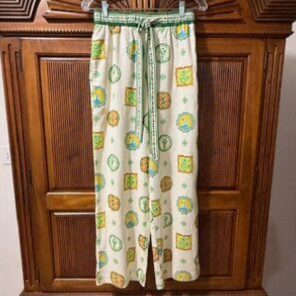 NWT MAISON D’AMELIE Paris Linen Blend Pull On Tie Waist Pants Summer Pant XL